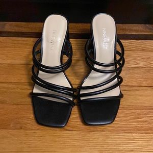 Nine West Strap Slide Sandals Black Size 6.5
